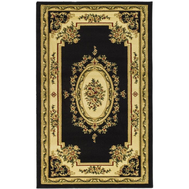 Lyndhurst LNH218 Power Loomed Accent Rug - Black/Ivory - 3'3"x5'3" - Safavieh