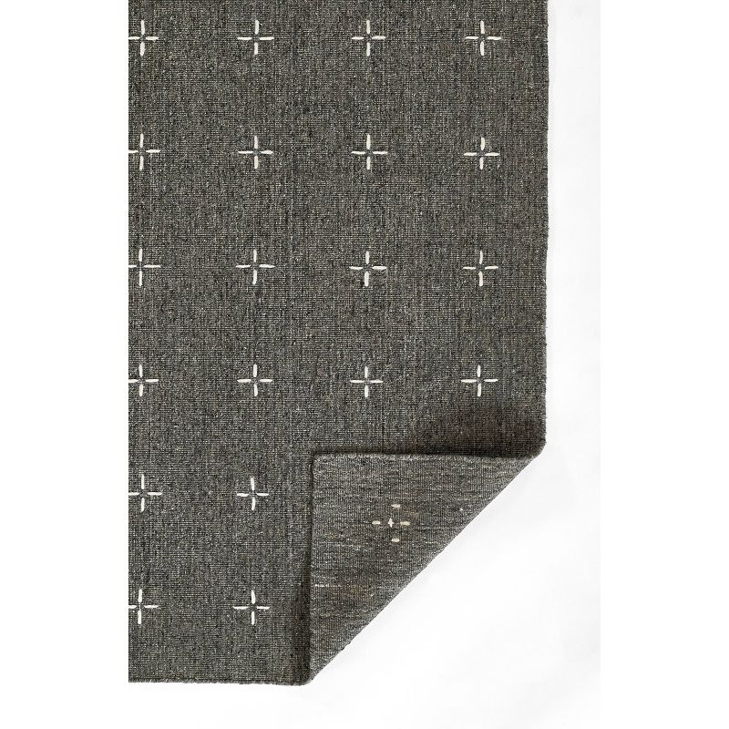 Momeni 3'6"x5'6" Oliver Cross Handloomed Area Rug Charcoal Gray