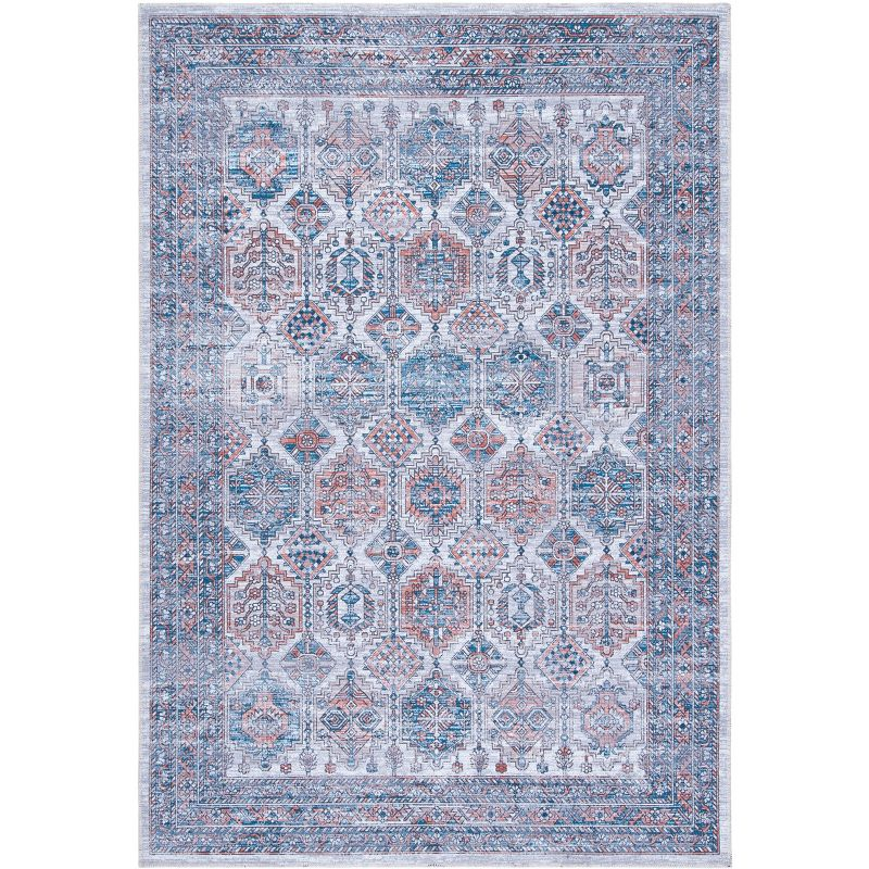 Serapi SEP520 Power Loomed Machine Washable Skid-Resistant Indoor Area Rug - Ivory/Rust - 5'3"x8' - Safavieh