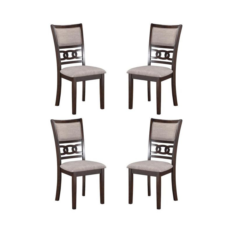 New Classic Furniture, Gia Cherry Wood Dining Chair with Fabric Seat (Set of 4)