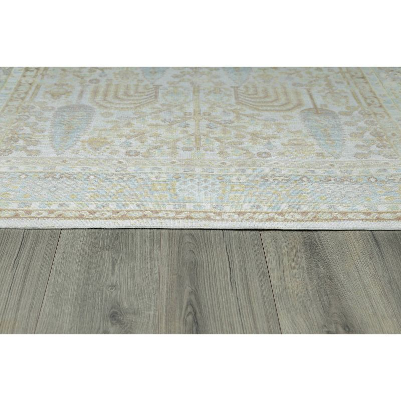 5'3"x7'3" Isabella Matilda Area Rug Ivory - Momeni: Bohemian Chevron Pattern, Medium Pile, Indoor Use