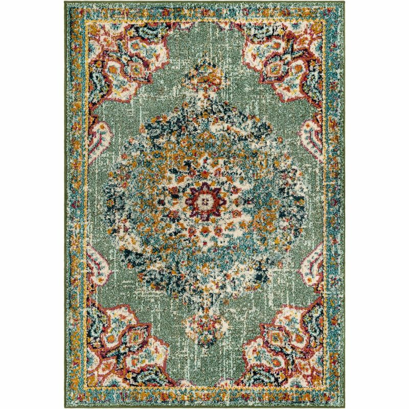 Unique Loom Penrose Collection Area Rug - Alexis (4' 1" x 6' 1" Rectangle Green/Black)
