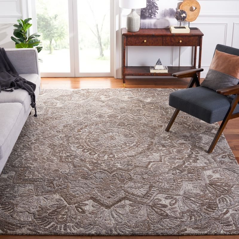 Marquee MRQ110 Hand Tufted Indoor Area Rug - Grey/Ivory - 8'x8' - Safavieh
