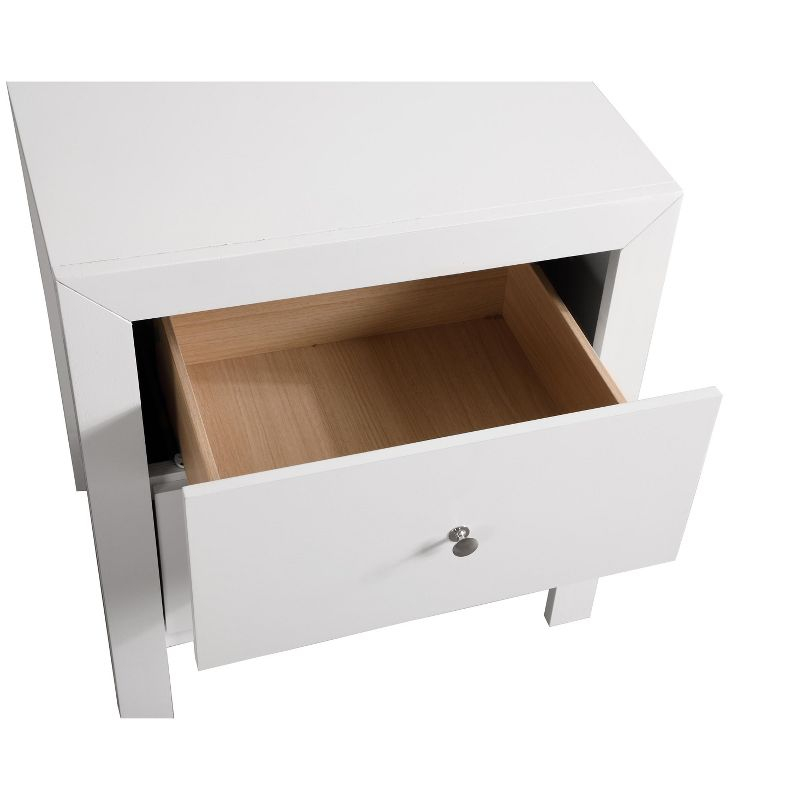 Passion Furniture Burlington 2-Drawer White Nightstand (25 in. H x 22 in. W x 17 in. D)