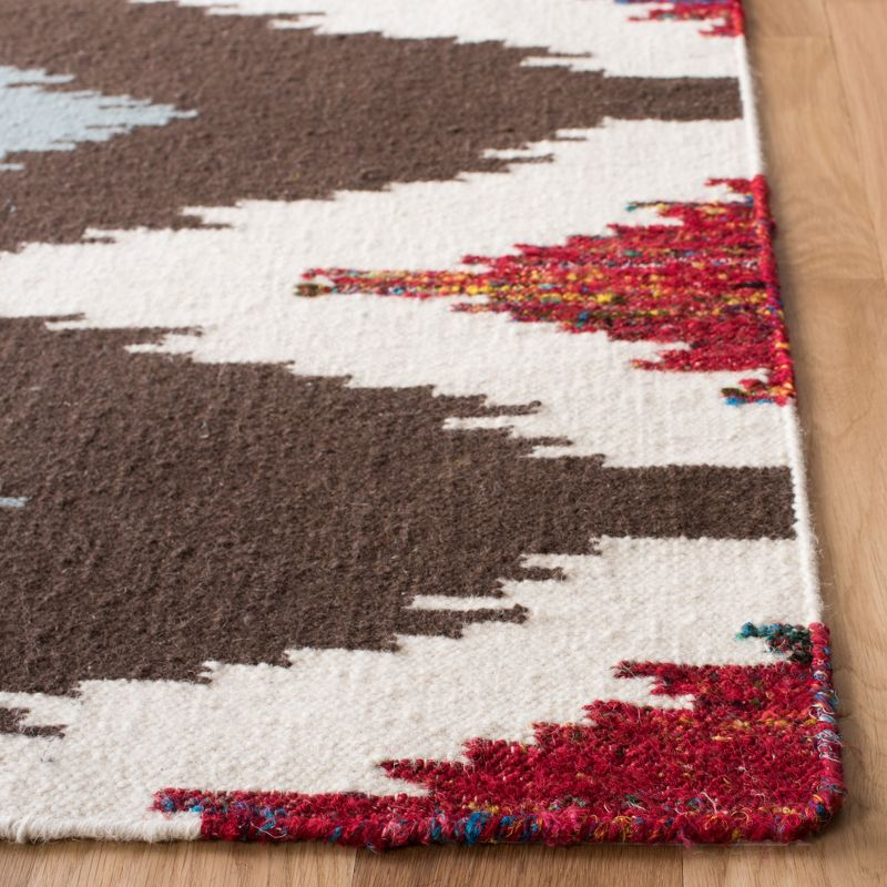 Dhurries DHU647 Hand Woven Flat Weave Indoor Area Rug - Multi - 5'x8' - Safavieh