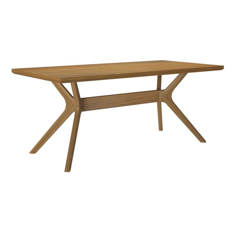 Plank+Beam 72" Verso Rectangular Dining Table for 6, Solid Wood Cross Leg Kitchen Table, Pecan