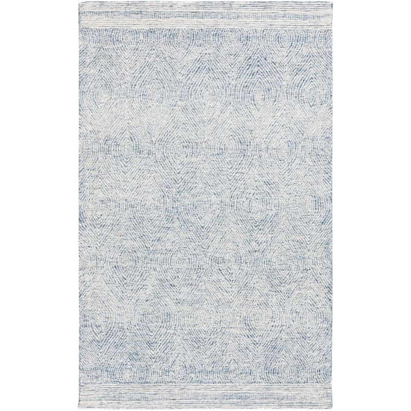 Abstract ABT340 Handmade Indoor Area Rug - Ivory/Navy - 5'x8' - Safavieh