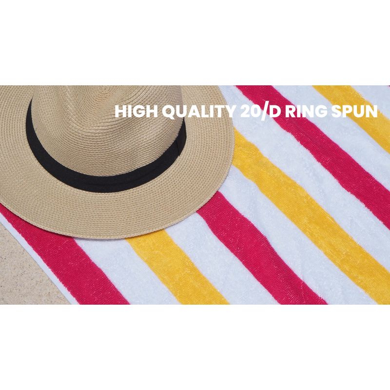 Arkwright Oversized Beach Towels (30x70, 4-Pack), Soft Ringspun Cotton Cabo Cabana Striped Beach Towel, Pool Towel, Bath Towel - Navy/Beige