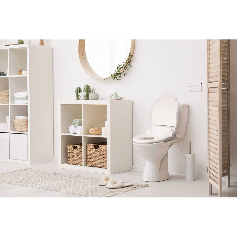 SB-2400ER Electric Bidet Toilet Seat for French Curve and Elongated Toilets White - SmartBidet: Heated, Polypropylene with Warmer Function