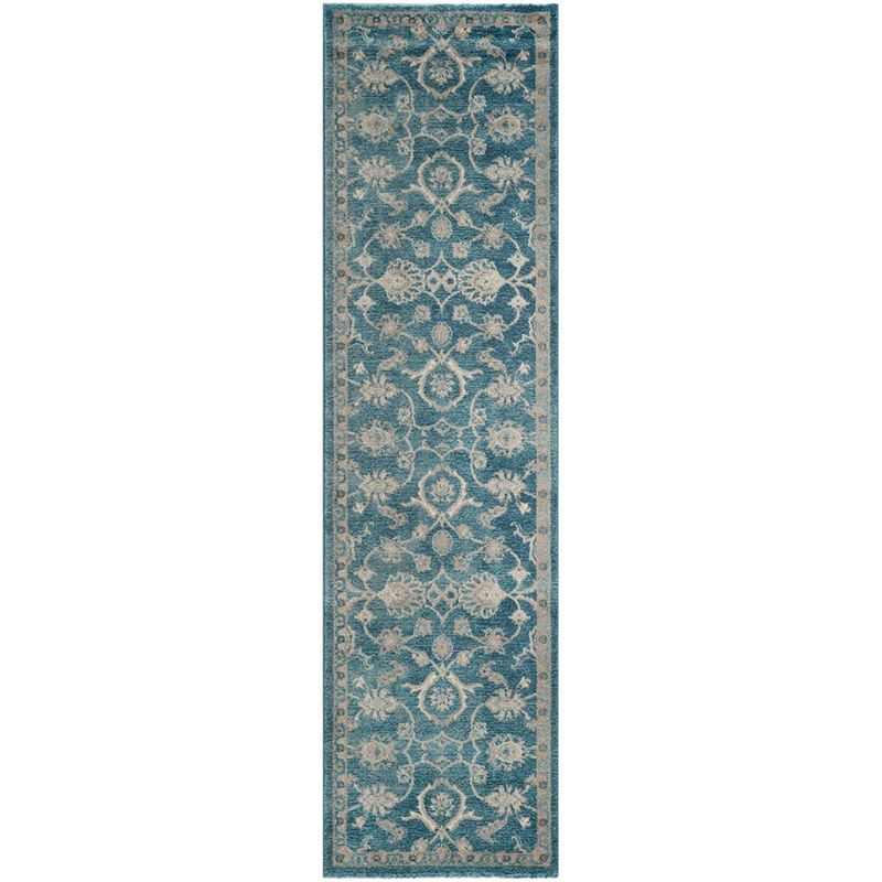 Sofia SOF386 Power Loomed Indoor Runner Rug - Blue/Beige - 2'2"x10' - Safavieh.