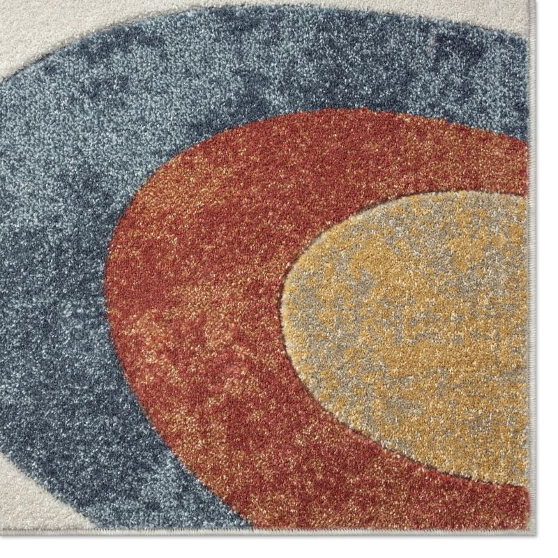 Home Dynamix Slade Contemporary Abstract Area Rug, Blue/Rust, 5'2"x7'2"