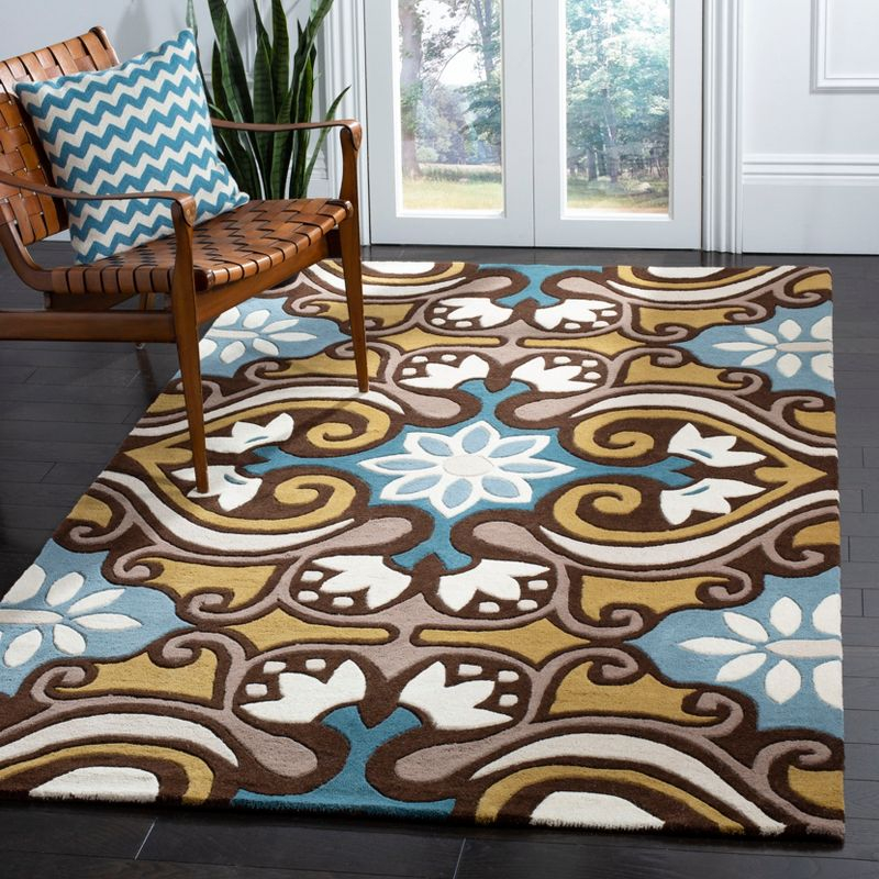 Wyndham WYD327 Hand Tufted Area Rug - Blue/Multi - 4'x6' - Safavieh.
