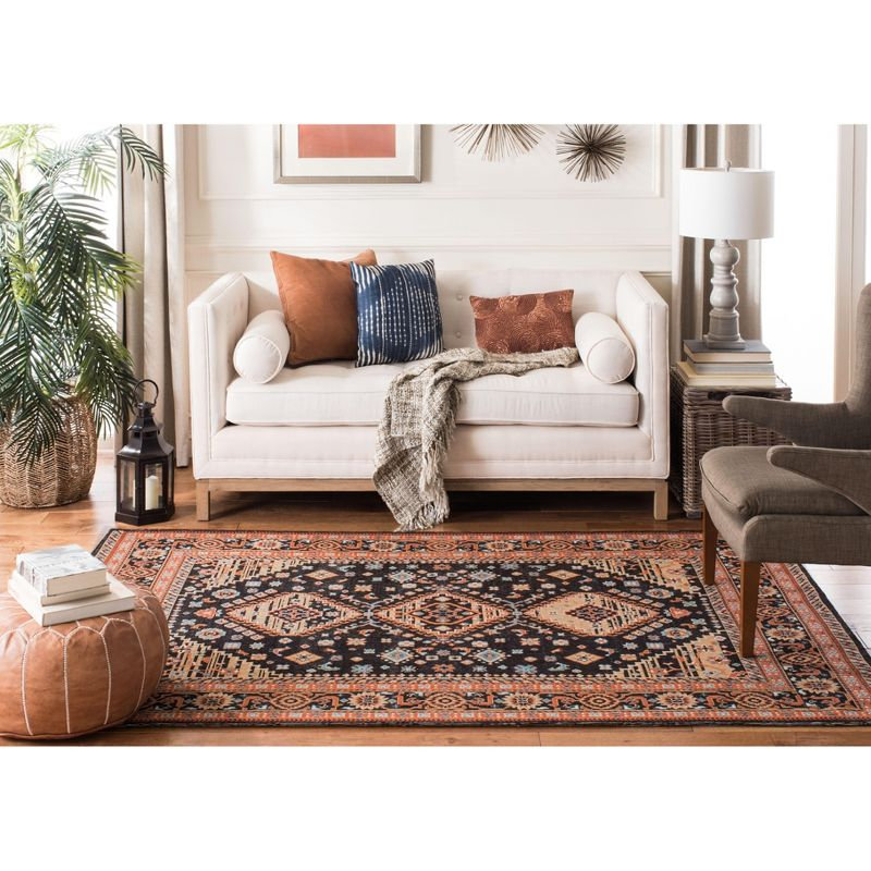 Classic Vintage CLV114 Power Loomed Area Rug - Black/Rust - 8'x10' - Safavieh.
