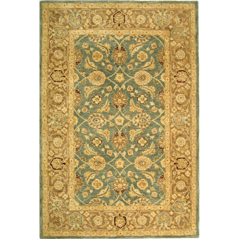 Anatolia AN549 Hand Tufted Indoor Area Rug - Teal Blue/Taupe - 6'x9' - Safavieh
