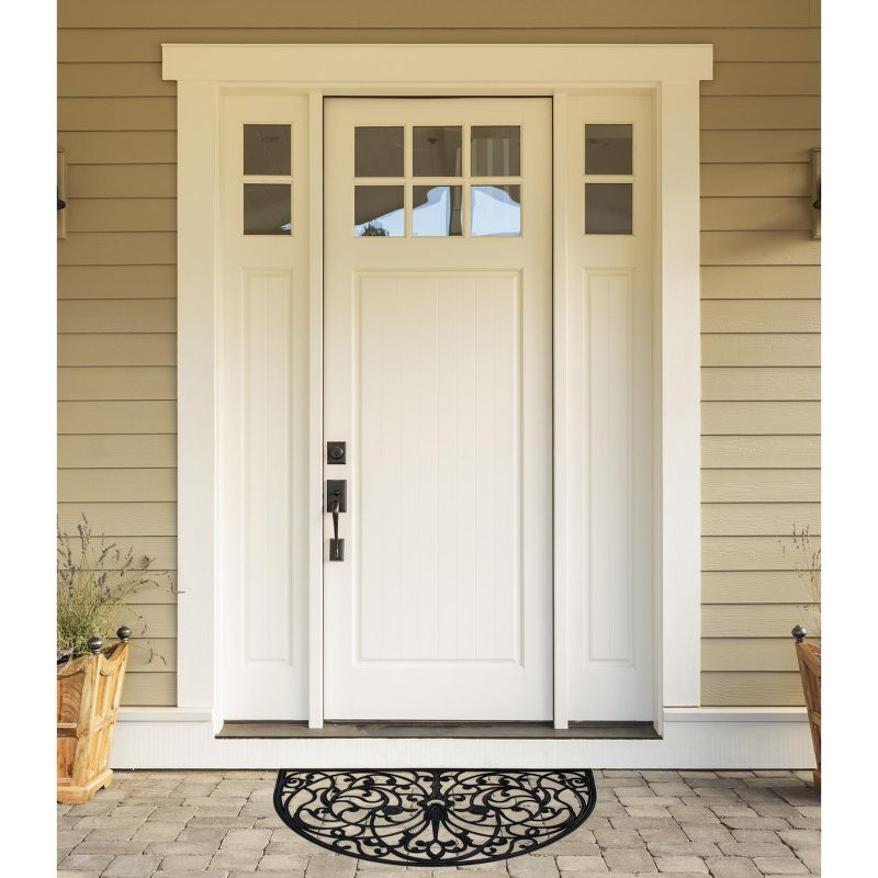 Design Imports  French Arch Half Round Rubber Doormat 24X36