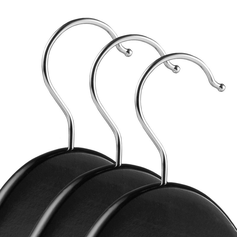 Casafield Wooden Suit Hangers, Non-Slip Pant Bar & Swivel Hook, Black - Set of 10