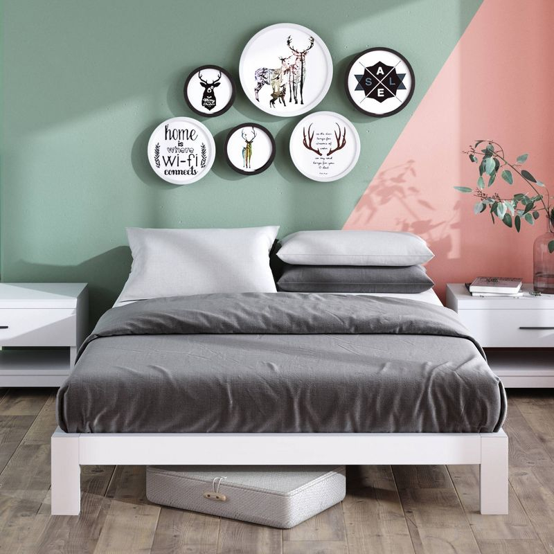Queen Arnav 10" Metal Platform Bed Frame White - Zinus: Minimalist Steel Foundation, No Box Spring Needed, Easy to Assemble
