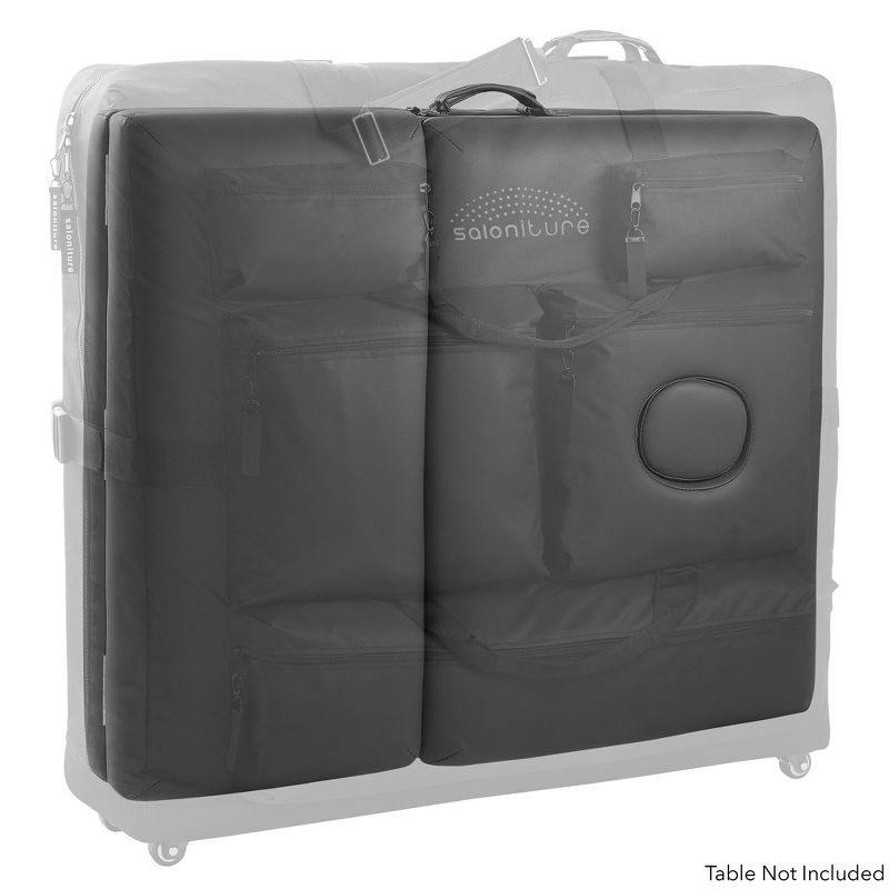 Saloniture Professional Universal Carry Case for Massage Table with Wheels - Black