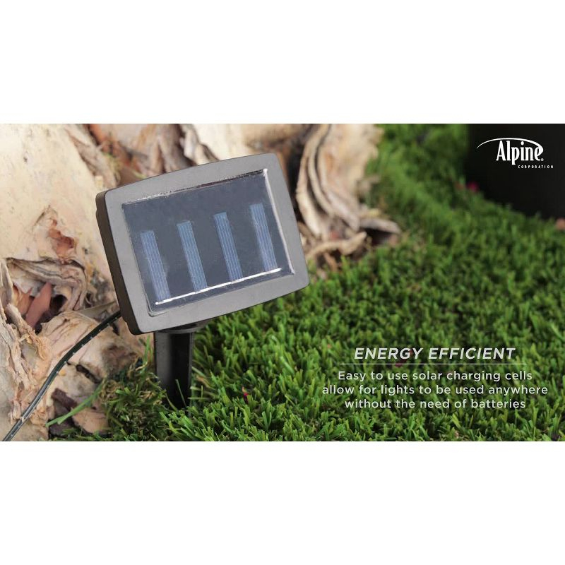 20ct Solar Powered Dual Function Teardrop Integrated LED Bulb String Lights - Black Wire - Alpine Corporation