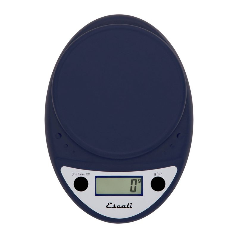 Escali Primo Digital Kitchen Scale Blue: LCD Display, 11 lb Capacity, Automatic Shut-Off, Metric Conversion