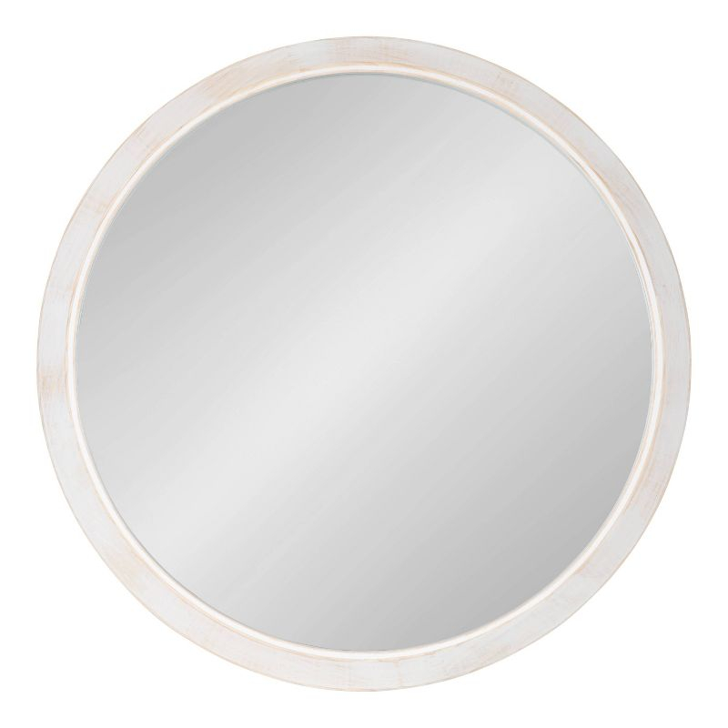 24" x 2" Uldrich Wood Framed Mirror White - Kate & Laurel All Things Decor