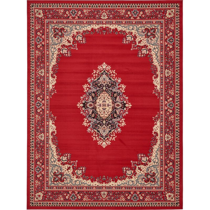 Unique Loom Reza Collection Area Rug - Washington (10'  x 13' 1" Rectangle Red/Black)