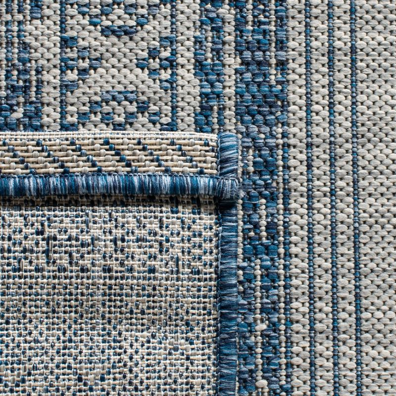 Courtyard CY8061 Power Loomed Indoor and Outdoor Area Rug - Navy/Grey - 4'x5'7" - Safavieh