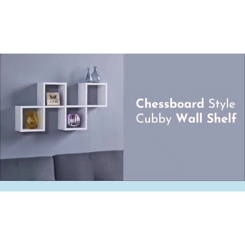 30" x 15.25" Cubby Chessboard Wall Shelf White - Danya B.