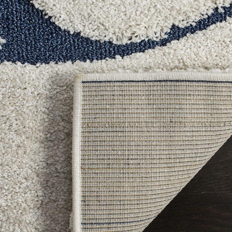 Florida Shag SG468 Power Loomed Indoor Accent Rug - Cream/Blue - 2'3"x4' - Safavieh.
