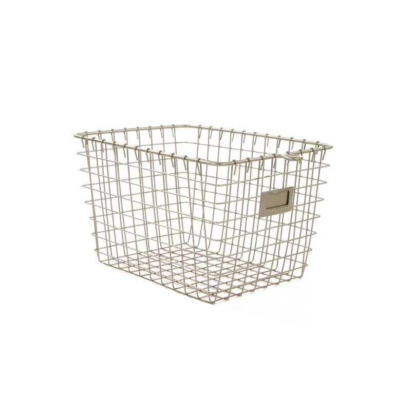 Spectrum Diversified Small Storage Basket Light Silver: Metal Locker Storage & Portable Utility Organizer