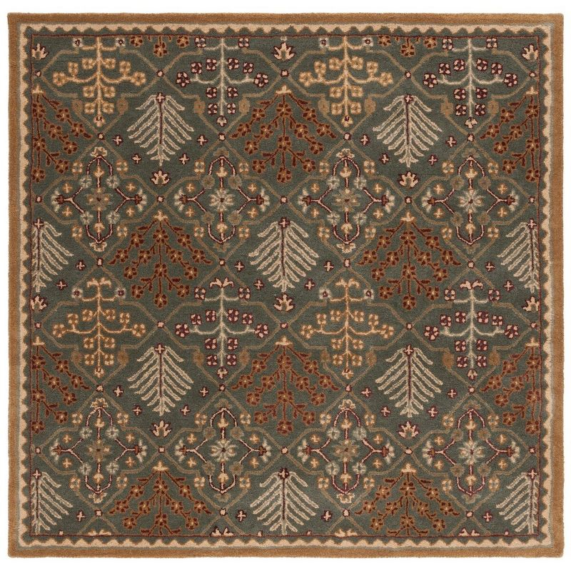 Antiquity AT613 Hand Tufted Area Rug - Light Blue/Gold - 8'x8' - Safavieh.