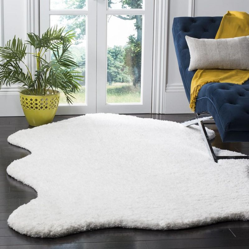Sheep Shag SSG101 Hand Woven Indoor Area Rug - Ivory - 4'x6' - Safavieh.