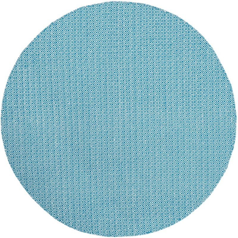 Montauk MTK717 Hand Woven Area Rug - Ivory/Blue - 6' Round - Safavieh.