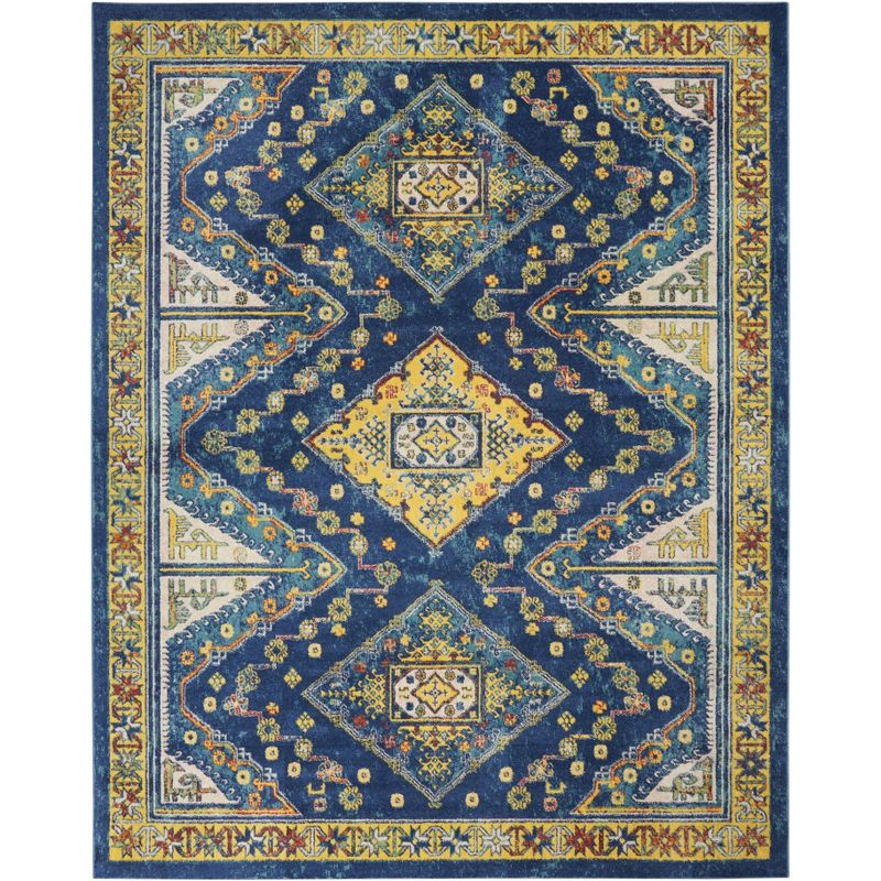 Nourison Allur Diamonds Geometric Indoor Area Rug Navy Multicolor 7'10" x 9'10"
