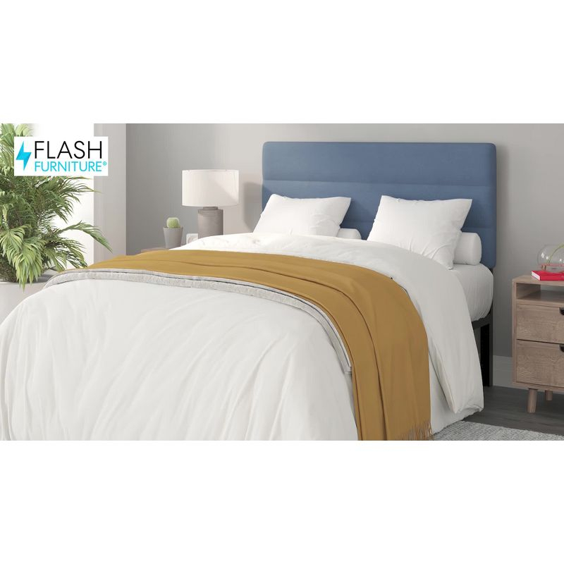 Flash Furniture Paxton Queen Channel Stitched Fabric Upholstered Headboard, Adjustable Height from  44.5" to 57.25" - Gray