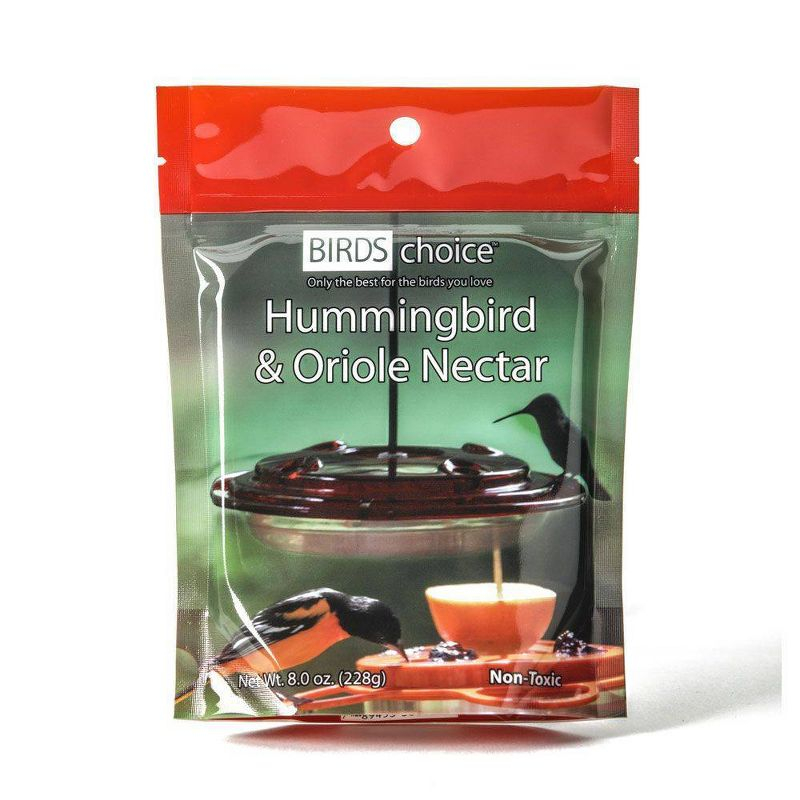 Birds Choice 8oz Hummingbird & Oriole Nectar: Easy-Mix, High-Energy, Flower-Simulating Food Formula
