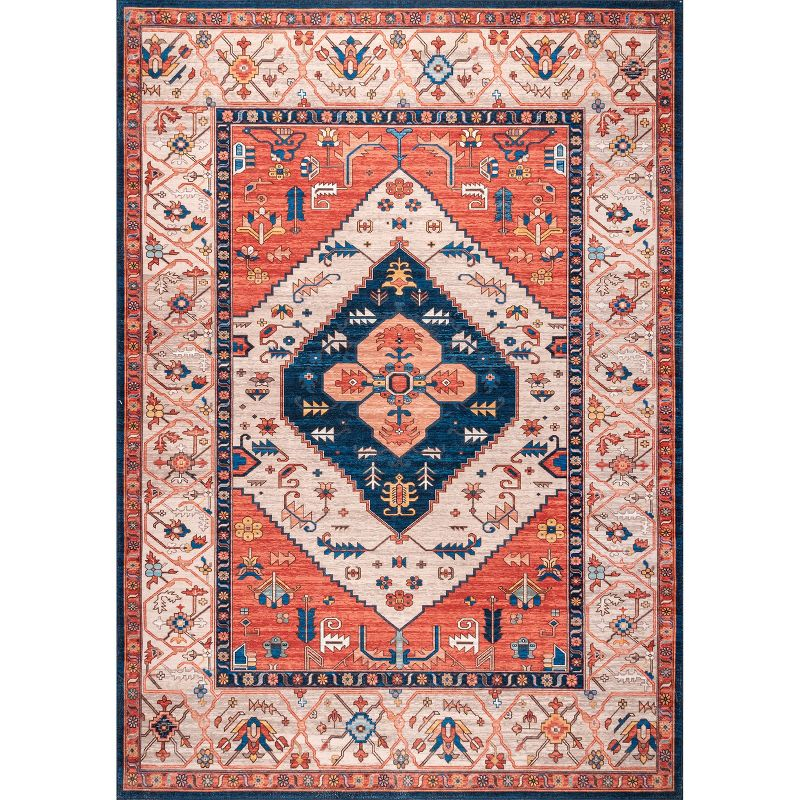 Nuloom Carolyn Pet Friendly Machine Washable Motif Area Rug, 3' x 5', Rust