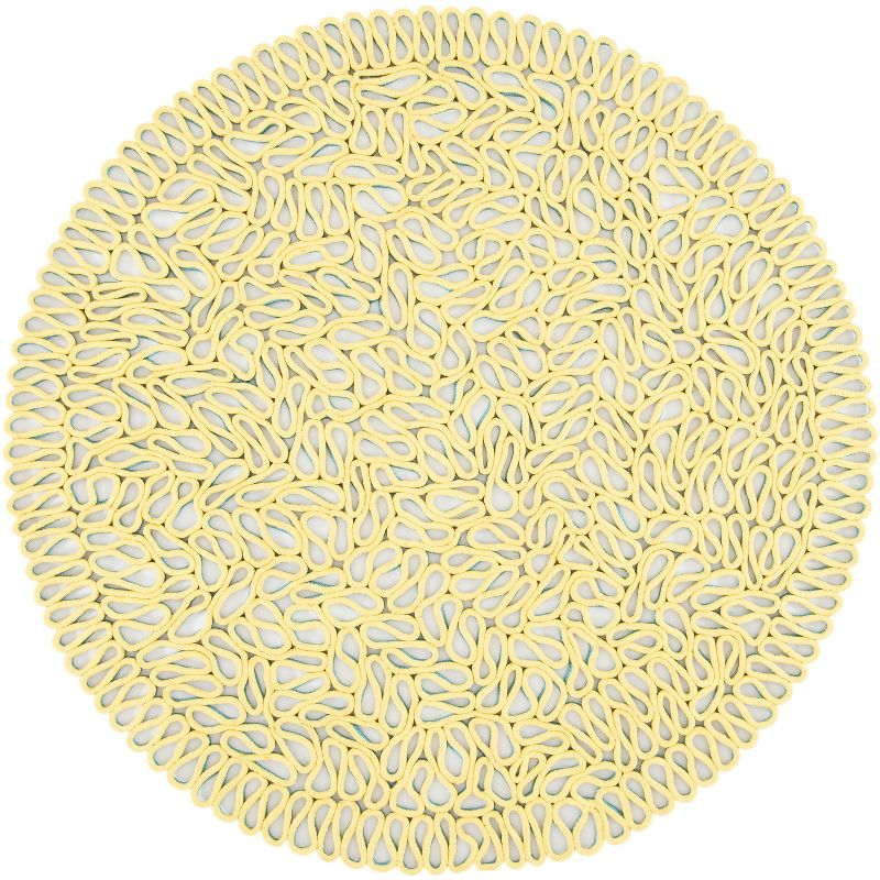 Novelty NOV701 Hand Knotted Area Rug - Yellow/Blue - 6' Round - Safavieh.