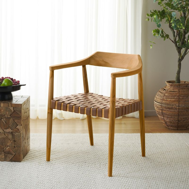 Amycus Accent Chair - ACH1202 - Light Honey/Natural Teak - Safavieh