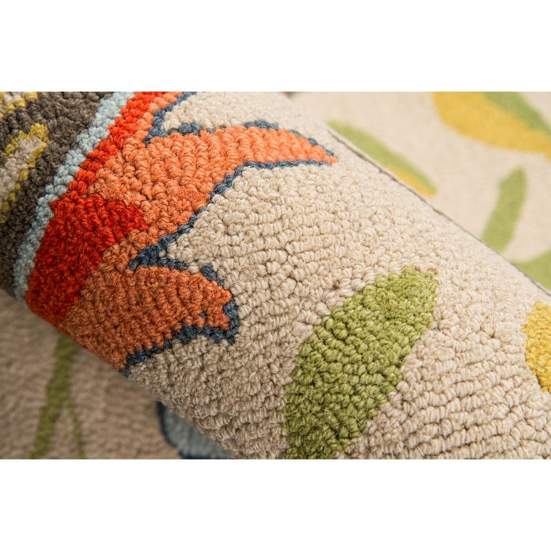5'x8' Ashlei Floral Rug Cream - Momeni: Wool, Hand-Carved, Botanical Pattern, Low Pile, Indoor Use, Tufted Construction