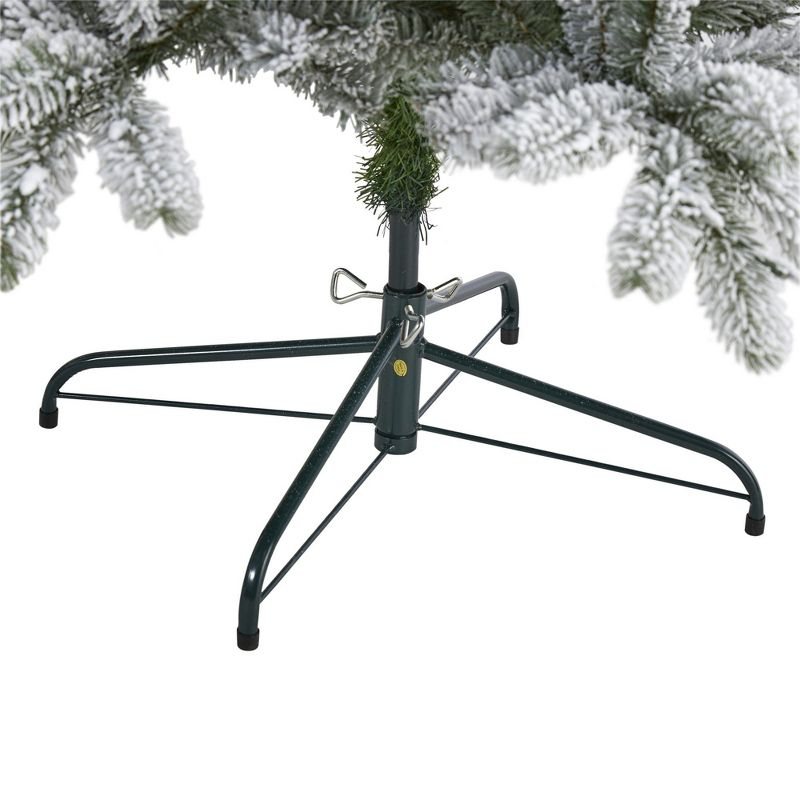 Nearly Natural 6-ft Flocked South Carolina Spruce Artificial Christmas Tree with 450 Clear Lights and 925 Bendable Branches