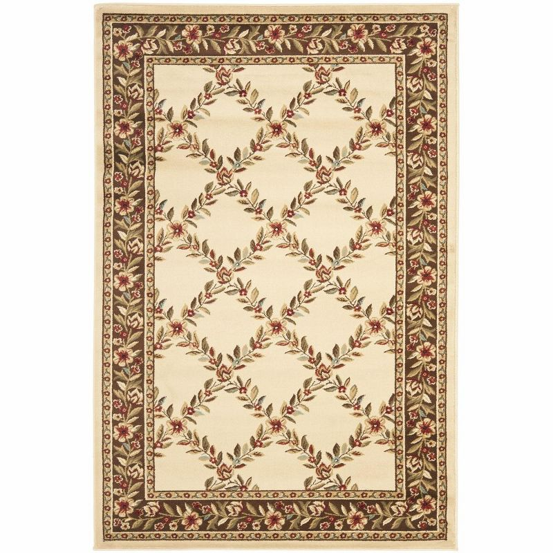 Lyndhurst LNH557 Power Loomed Accent Rug - Ivory/Brown - 3'3"x5'3" - Safavieh