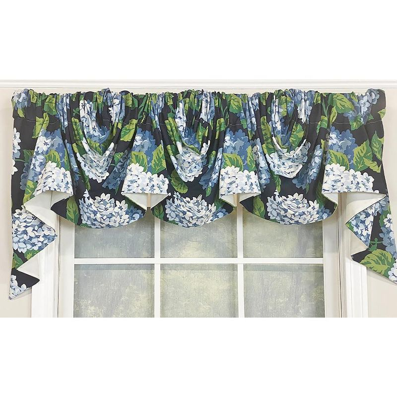 RLF Home Hydrangea Floral Cotton Swag Window Valance