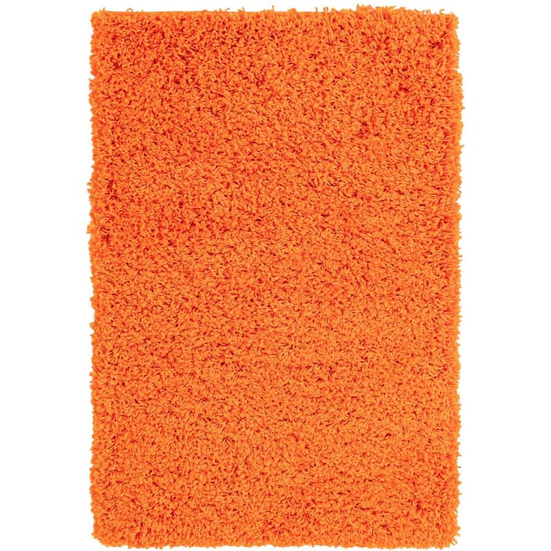 Unique Loom 2' 2 x 3' 1 Solid Shag Tiger Orange Area Rug