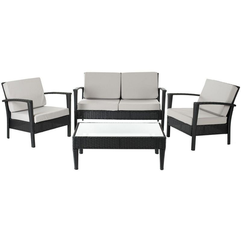 Piscataway Set - Indoor/Outdoor - FOX6006 - Black/Grey - Safavieh
