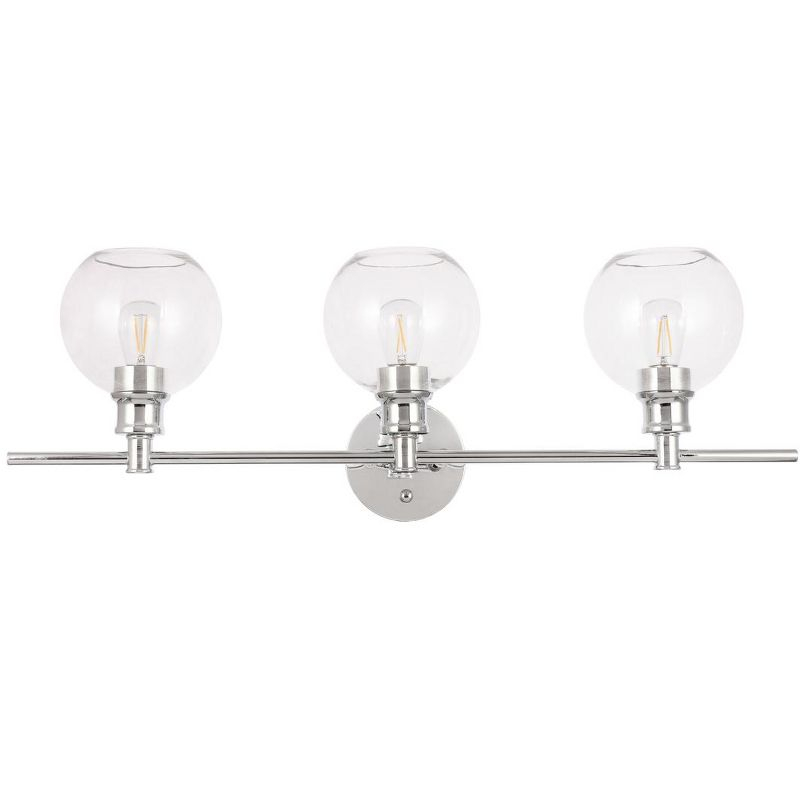 Elegant Lighting Collier 3 light Chrome and Clear glass Wall sconce
