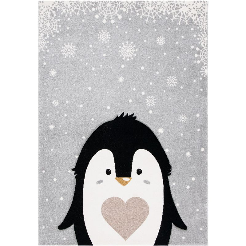 Carousel Kids CRK132 Power Loomed Area Rug - Light Grey/Black - 5'3"x7'6" - Safavieh.