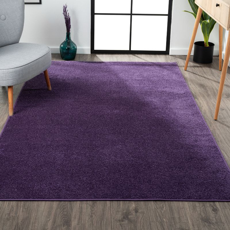 4'x6' Haze Solid Low-Pile, Purple - JONATHAN Y