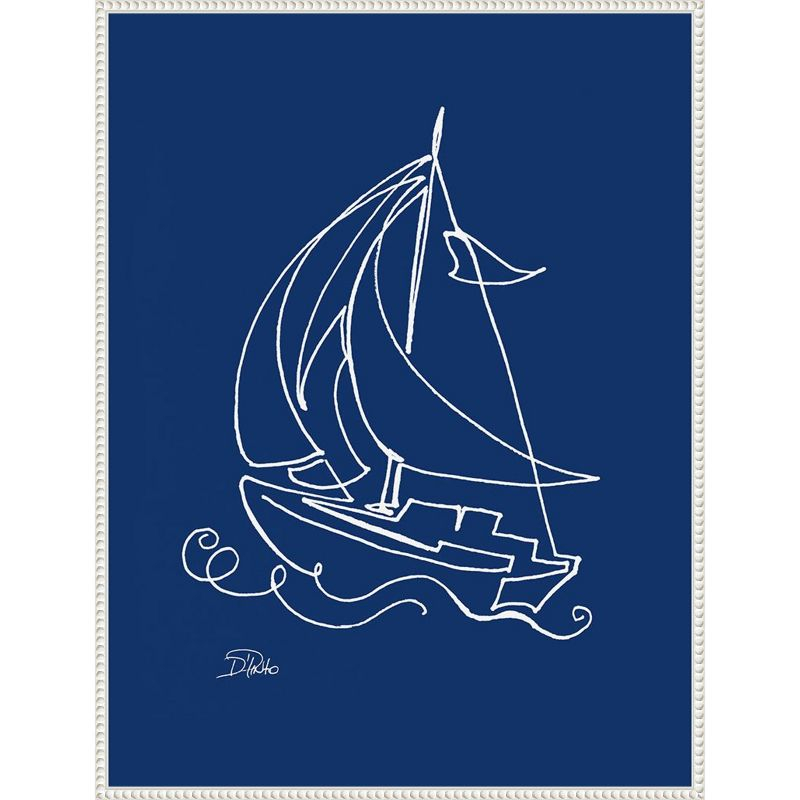 Amanti Art Little Sail On Blue by Patricia Pinto Canvas Wall Art Print Framed 23 x 30-in.