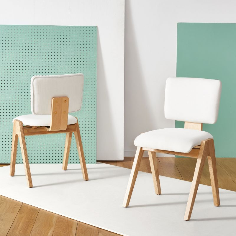 Alisyn Wood Dining Chair (Set of 2) - SFV4125 - Natural/White - Safavieh Couture